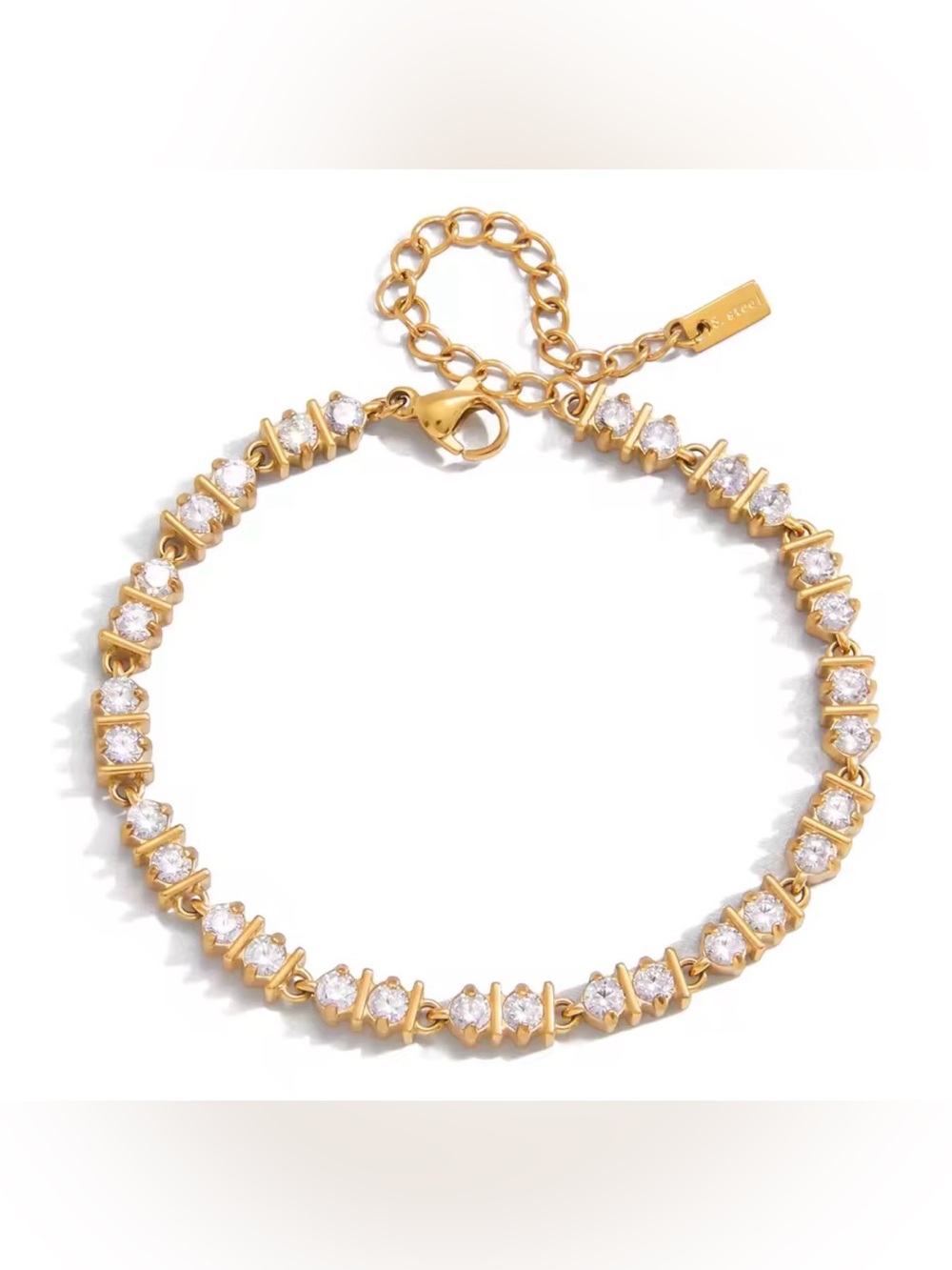 Gold Crystal Tennis Bracelet - Women's Jewelry